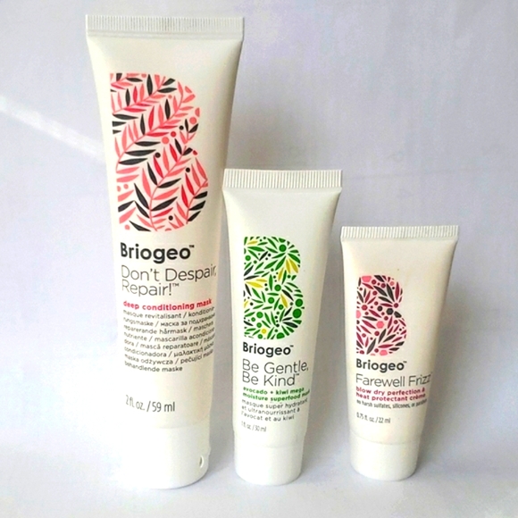 3 BRIOGEO BUNDLE DON'T DESPAIR REPAIR HAIR MASK BE GENTLE KIND FAREWELL FRIZZ - Picture 2 of 11